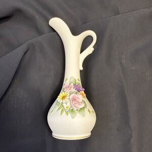 Vintage Exclusive Lefton China Floral Design Mini 1 Handle Vase Made in Japan